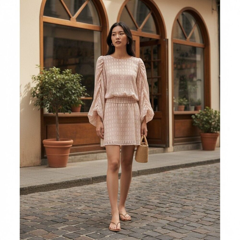 House of Harlow 1960 x REVOLVE Mini Dress Small Beige